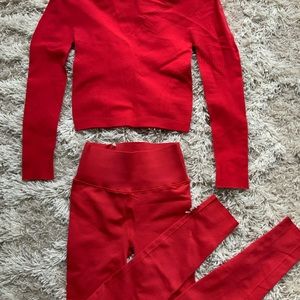 COPY - Red fabletics workout set